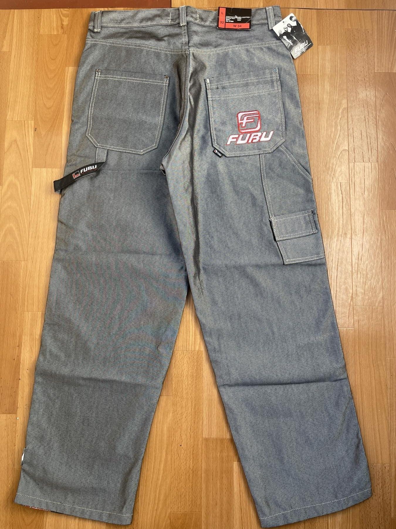 Fubu FUBU jeans shiny vintage baggy jeans silver metallic size 34 Size US 34 / EU 50 - 1 Thumbnail