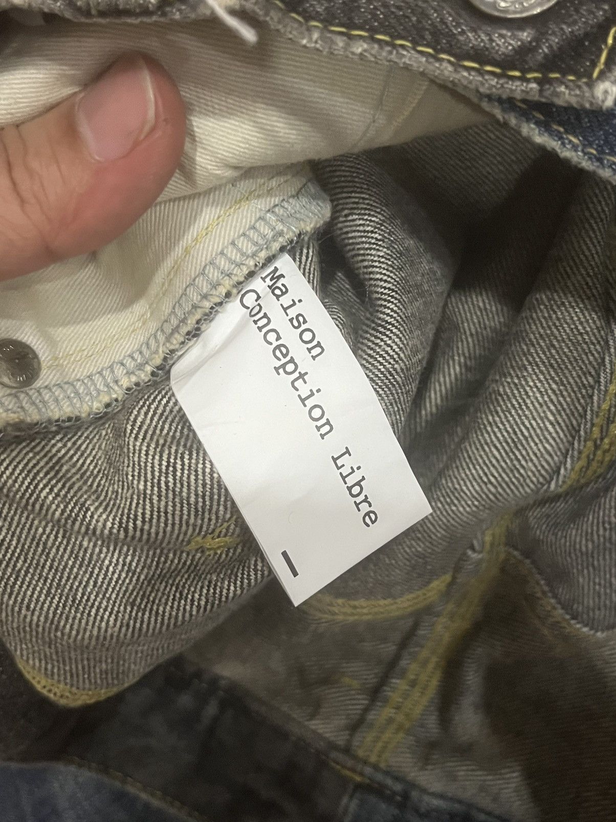Japanese Brand Maison Conception Libre Two Toned Distressed Whisker Jeans Size US 32 / EU 48 - 15 Thumbnail