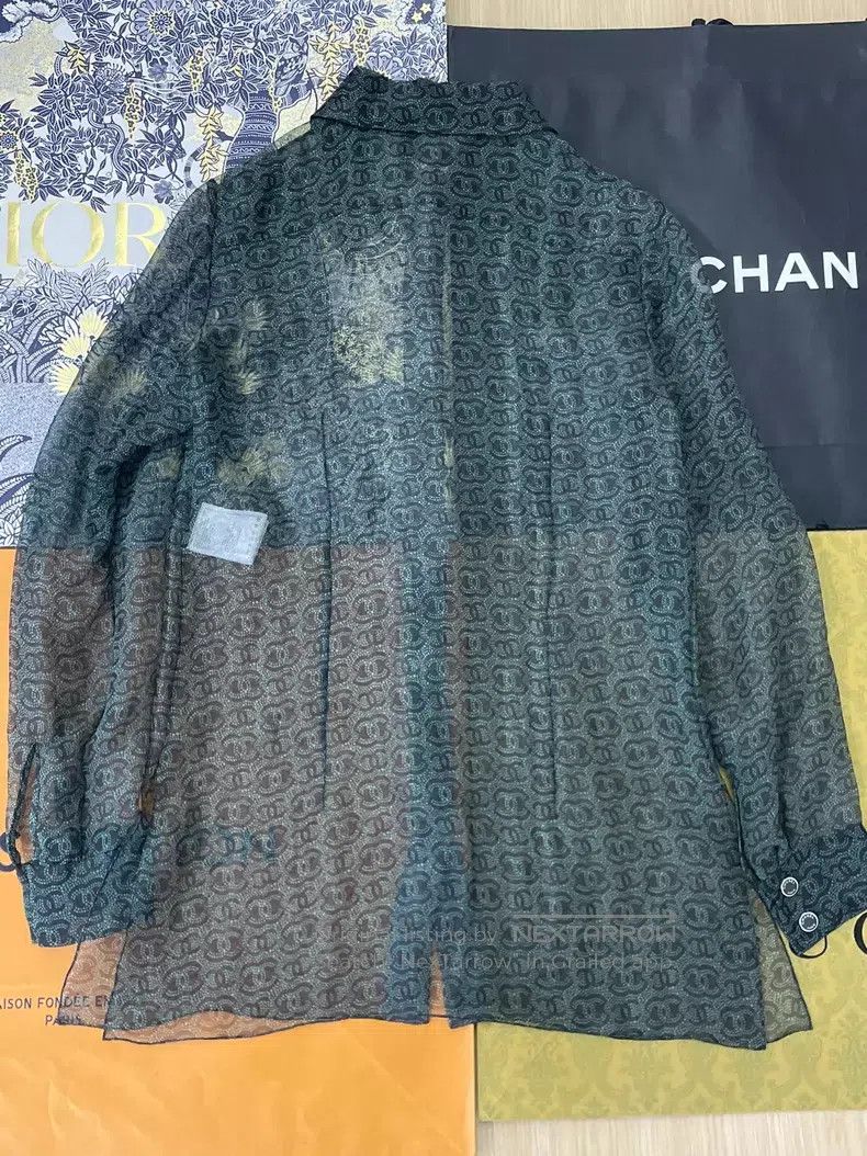Chanel Chanel Dark green full logo silk shirt Size XS / US 0-2 / IT 36-38 - 3 Thumbnail