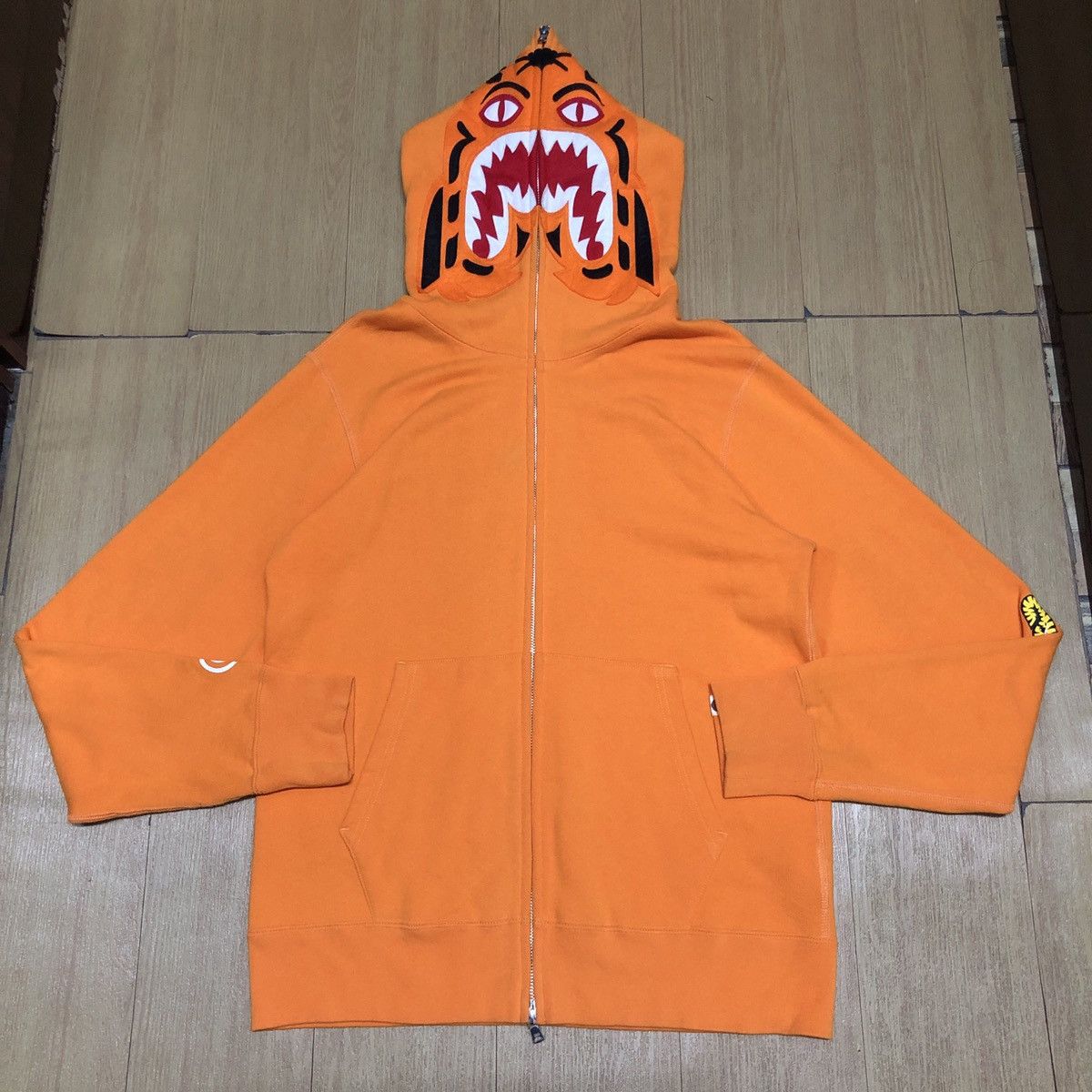 Bape orange tiger hoodie hotsell