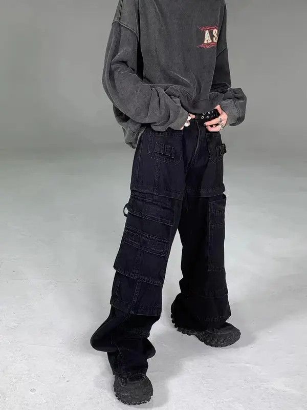 VIBE Industrial wash heavyweight cargo jeans with large pockets Size US 32 / EU 48 - 1 Thumbnail