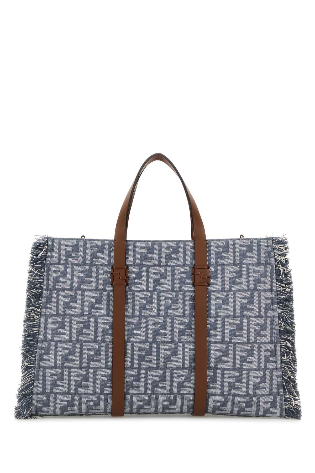 Fendi Embroidered Denim Summer Shopping Bag Size ONE SIZE - 1 Thumbnail
