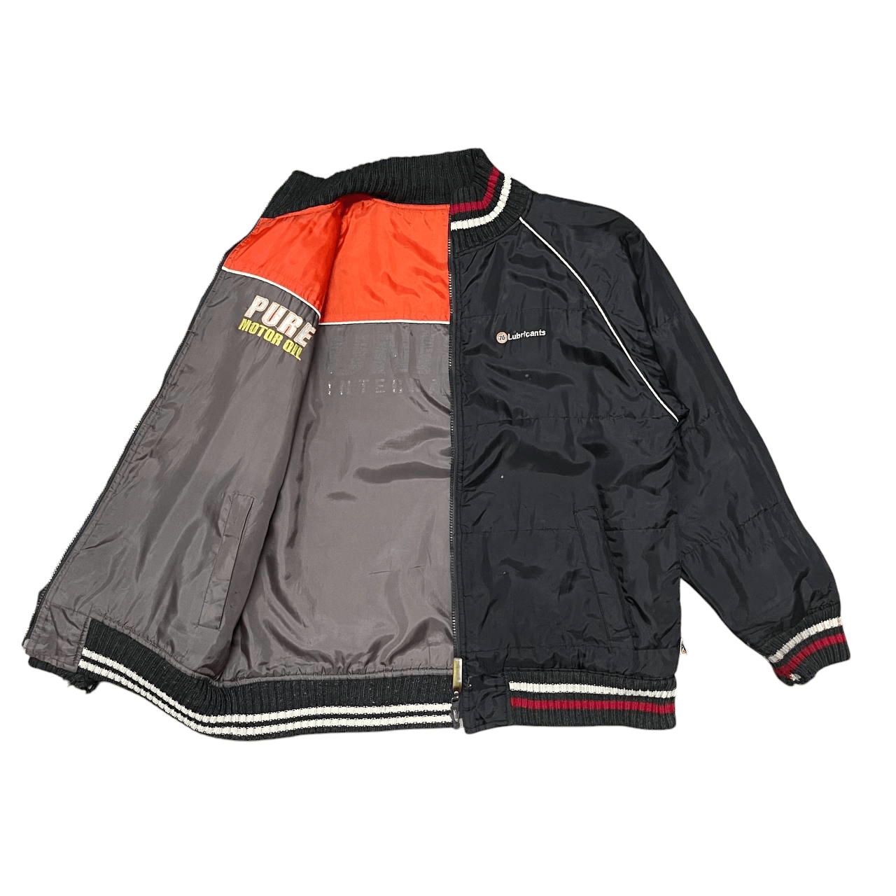 Japanese Brand Vintage 76 Lubricant Racing Oil Puffer Jacket Reversible Size US L / EU 52-54 / 3 - 2 Thumbnail