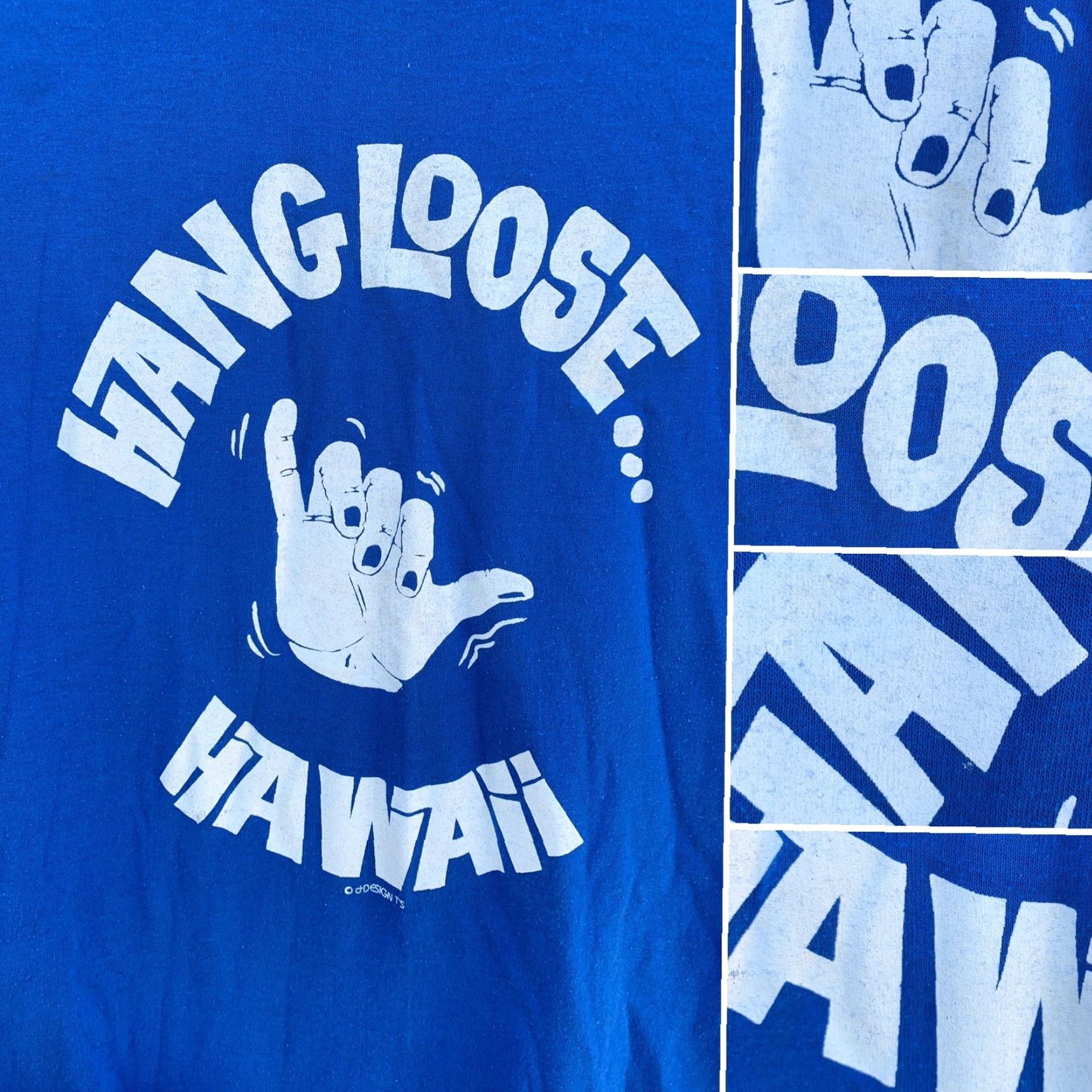 Vintage VINTAGE Hang Loose Hawaii T-Shirt L Blue 50/50 Polycotton Men USA Graphic Tee Made In USA Hawaii Shirt Mens Size US L / EU 52-54 / 3 - 3 Thumbnail