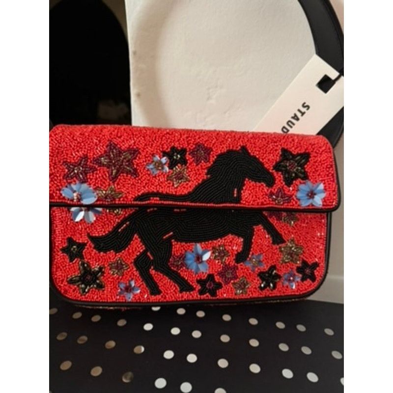 Staud STAUD Tommy Beaded Bag Year of the Horse Red Size ONE SIZE - 4 Thumbnail
