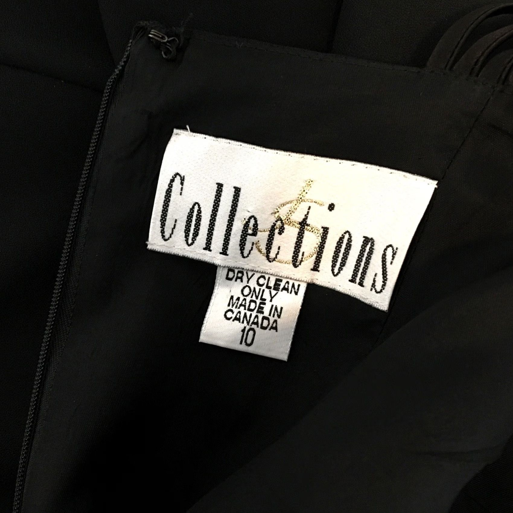 Vintage VINTAGE Collections Dress Womens 10 Black 90s Strappy Sleeveless Sweetheart Chiffon LBD Eveningwear Size L / US 10 / IT 46 - 8 Thumbnail