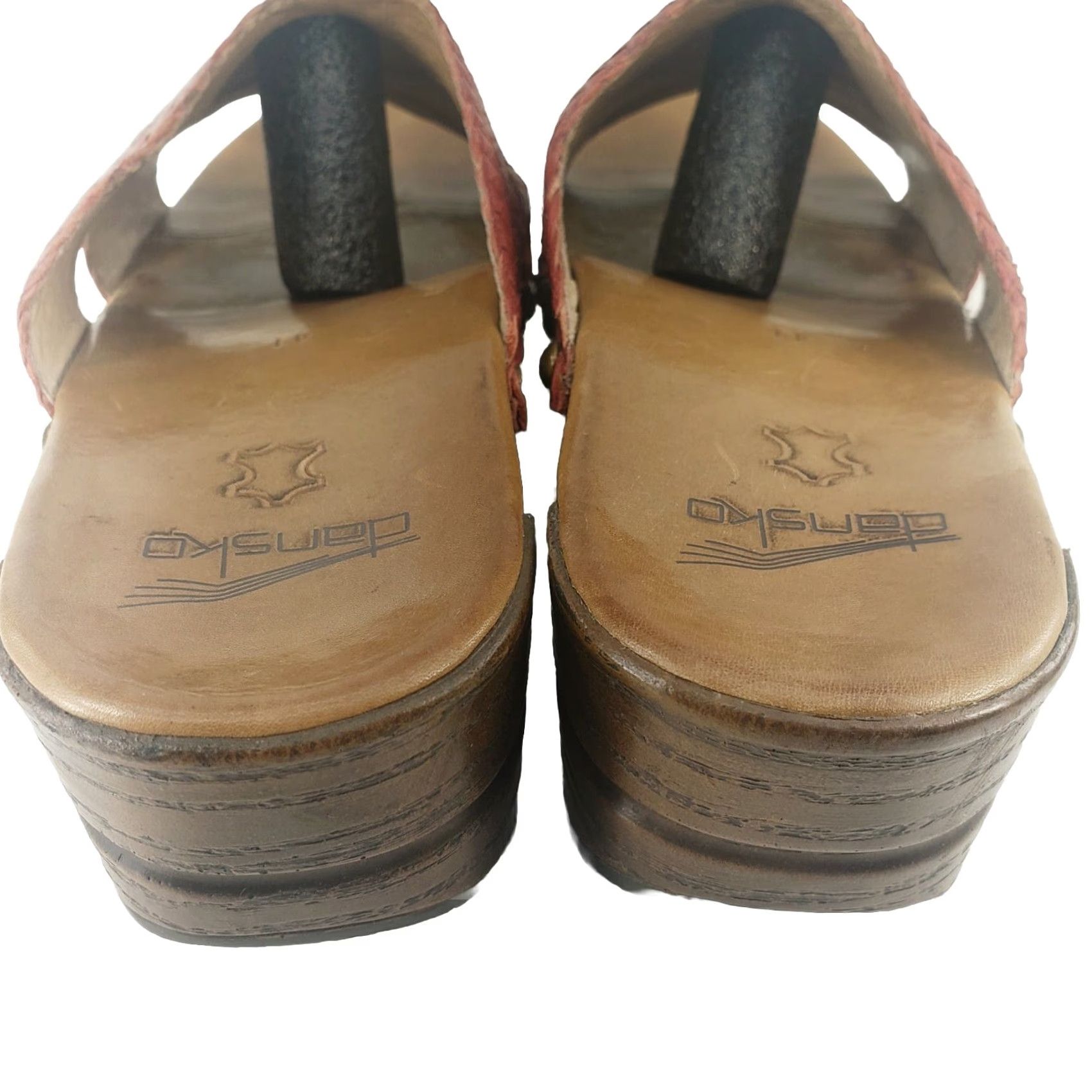 Dansko DANSKO Mila Woven Criss Cross Leather Slide Red Sandals Sz. 9.5-10 EU 41 Mens Womens Girls Boys Size US 9.5 / IT 39.5 - 6 Thumbnail