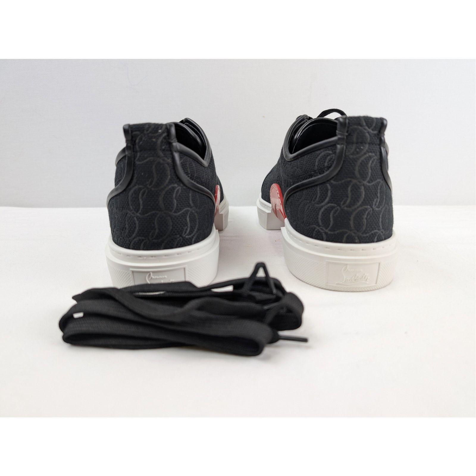 Christian Louboutin o1rshd1 Adolon Junior Flat Sneakers Shoe in Black/White Size US 12 / EU 45 - 10 Thumbnail
