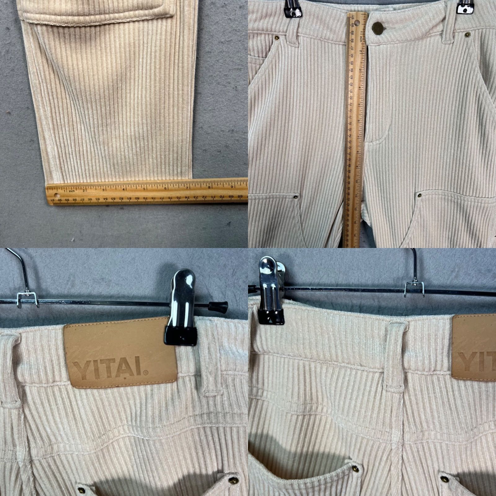 Vintage VINTAGE Yitai Mens XS Beige Corduroy Double Knee Carpenter Pants Utility Size US 27 - 7 Thumbnail