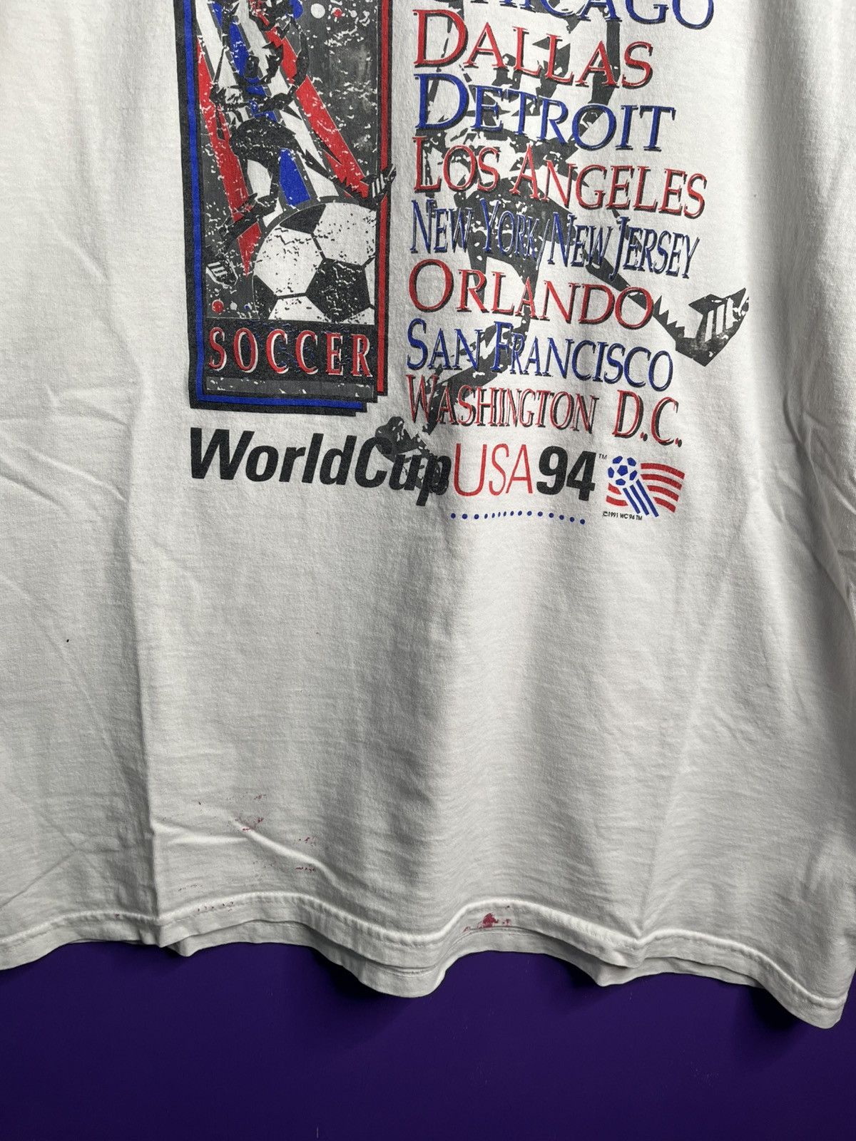 Vintage Vintage 1994 World Cup USA cities t-shirt Size US XL / EU 56 / 4 - 3 Thumbnail