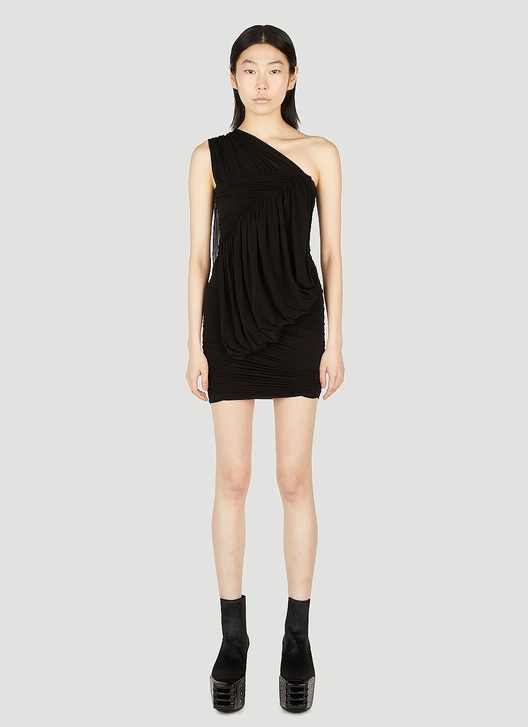 Rick Owens Edfu Draped Mini Dress Size XS / US 0-2 / IT 36-38 - 1 Thumbnail