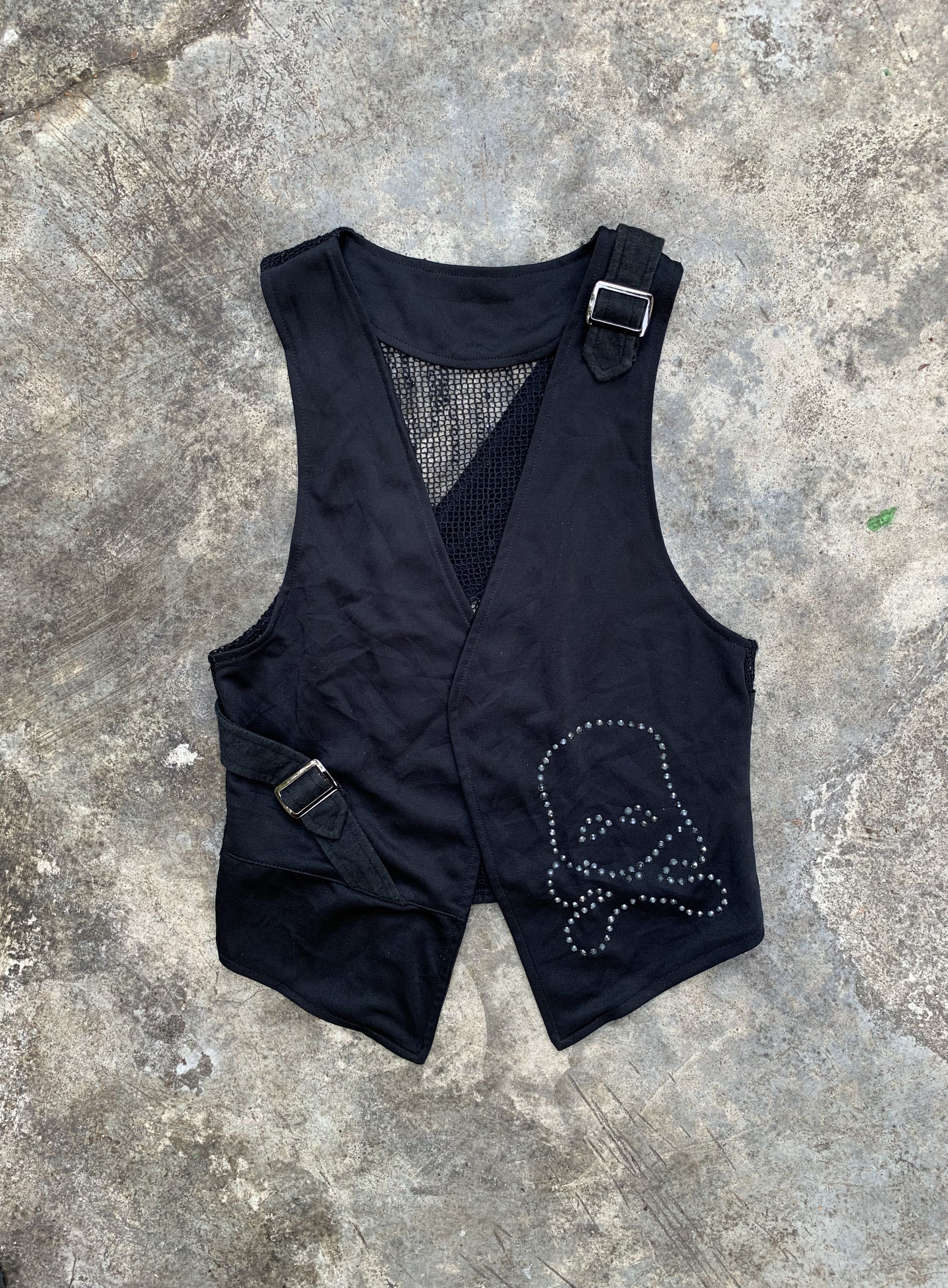 y2k Skull Black Japan Vest