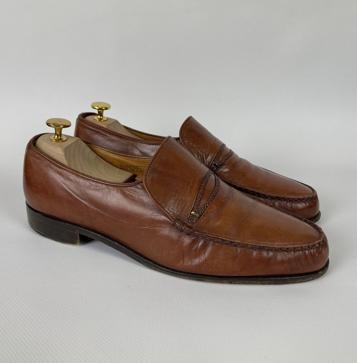 Grenson Grenson Leather Slip On Moccasin Formal Dress Shoes US9 Size US 9 / EU 42 - 1 Thumbnail