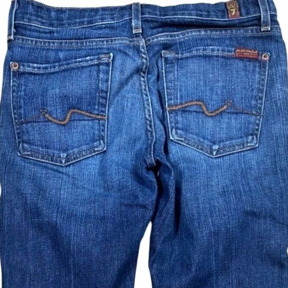 7 For All Mankind Seven For All Mankind Jeans Bootcut Dark Wash Mid Rise Women 29 Size 29" - 4 Thumbnail