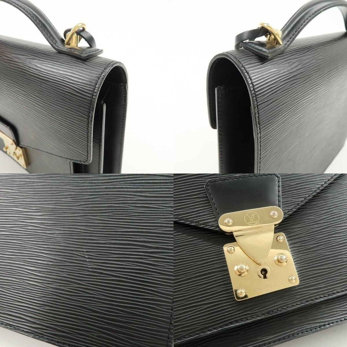 Louis Vuitton Louis Vuitton Epi Monceau Top Handle Bag Black Size ONE SIZE - 6 Thumbnail
