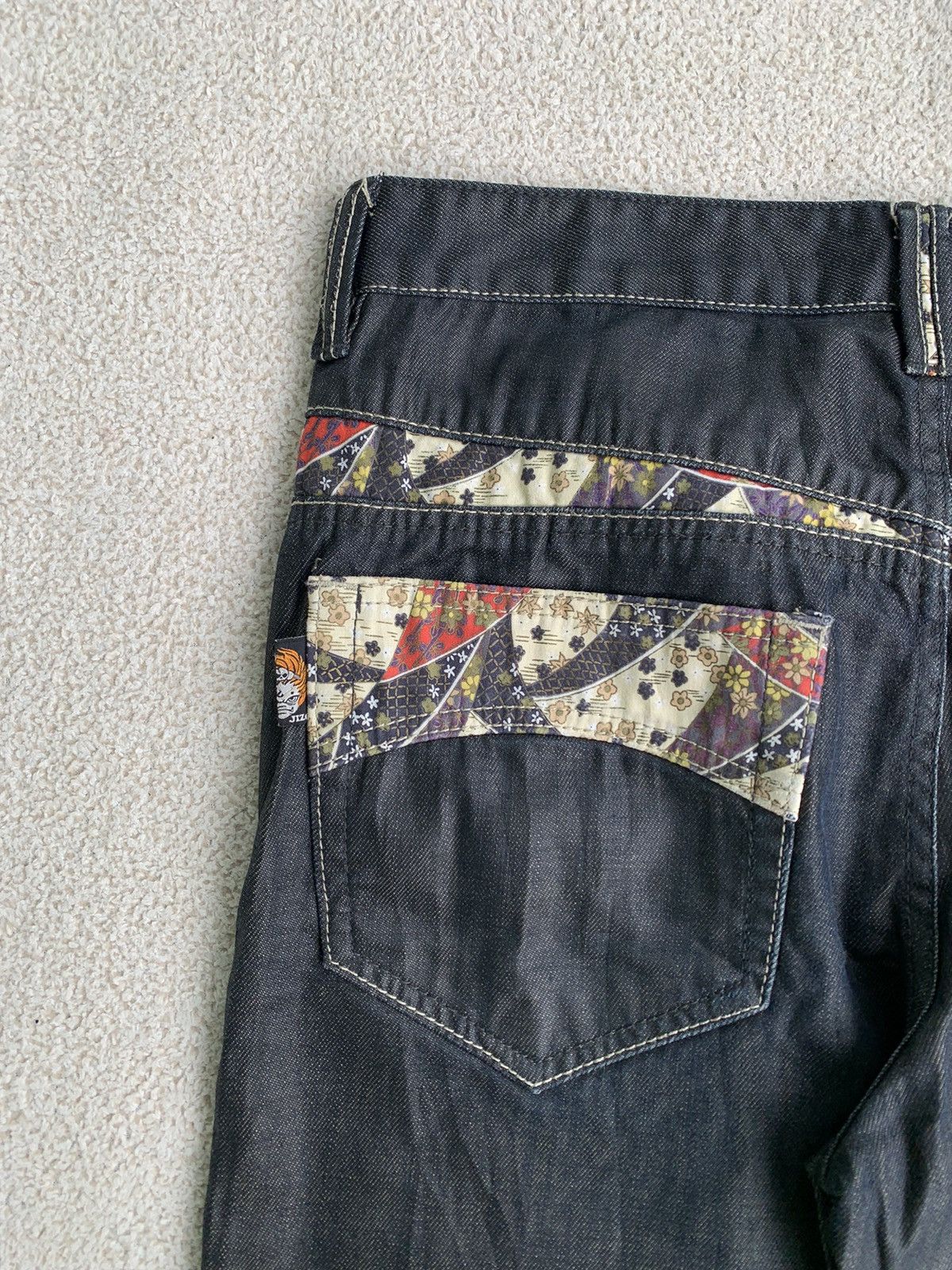 Japanese Brand × Vintage Vtg 00s japanese Zizo Bosatsu embroidered Art Denim Pants Size US 34 / EU 50 - 8 Thumbnail