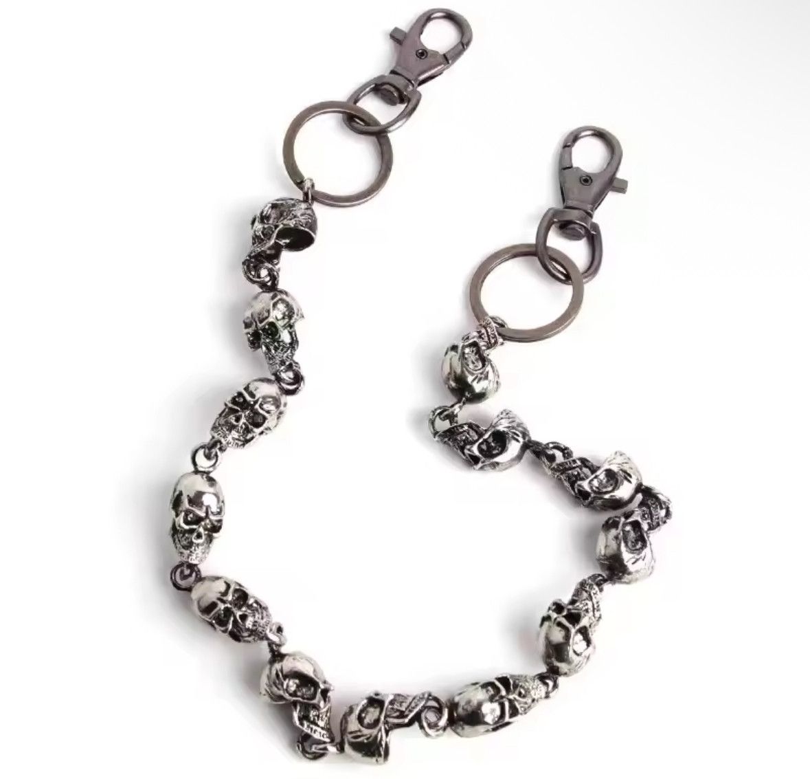 Vintage Motorcycle KeyChain Jean Biker Wallet Belt Chain Skull Charm Size ONE SIZE - 5 Thumbnail