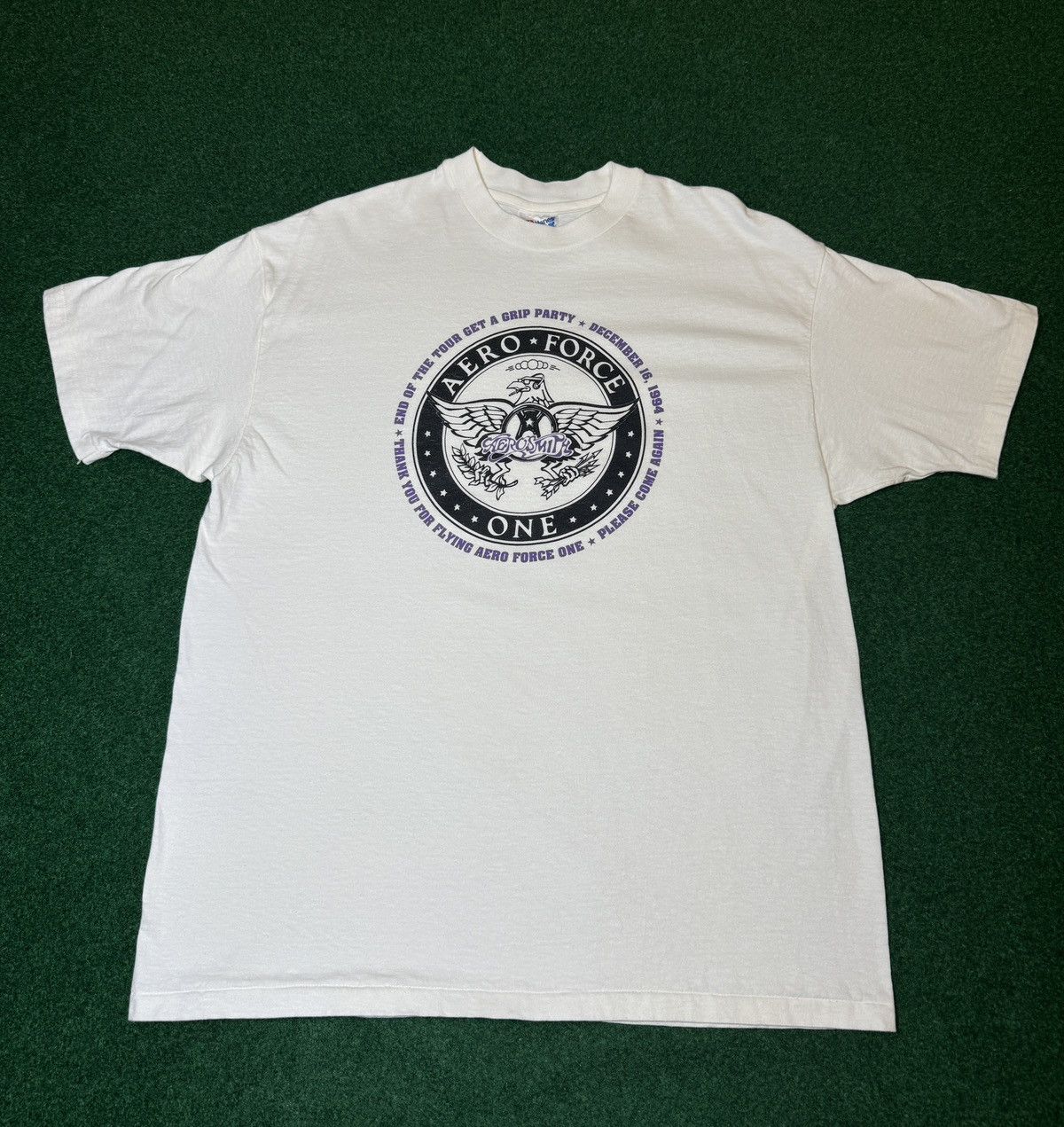 Band Tees × Vintage Vtg 90s Aerosmith Aero Force One Get A Grip 1994 T Shirt Size US XL / EU 56 / 4 - 1 Thumbnail