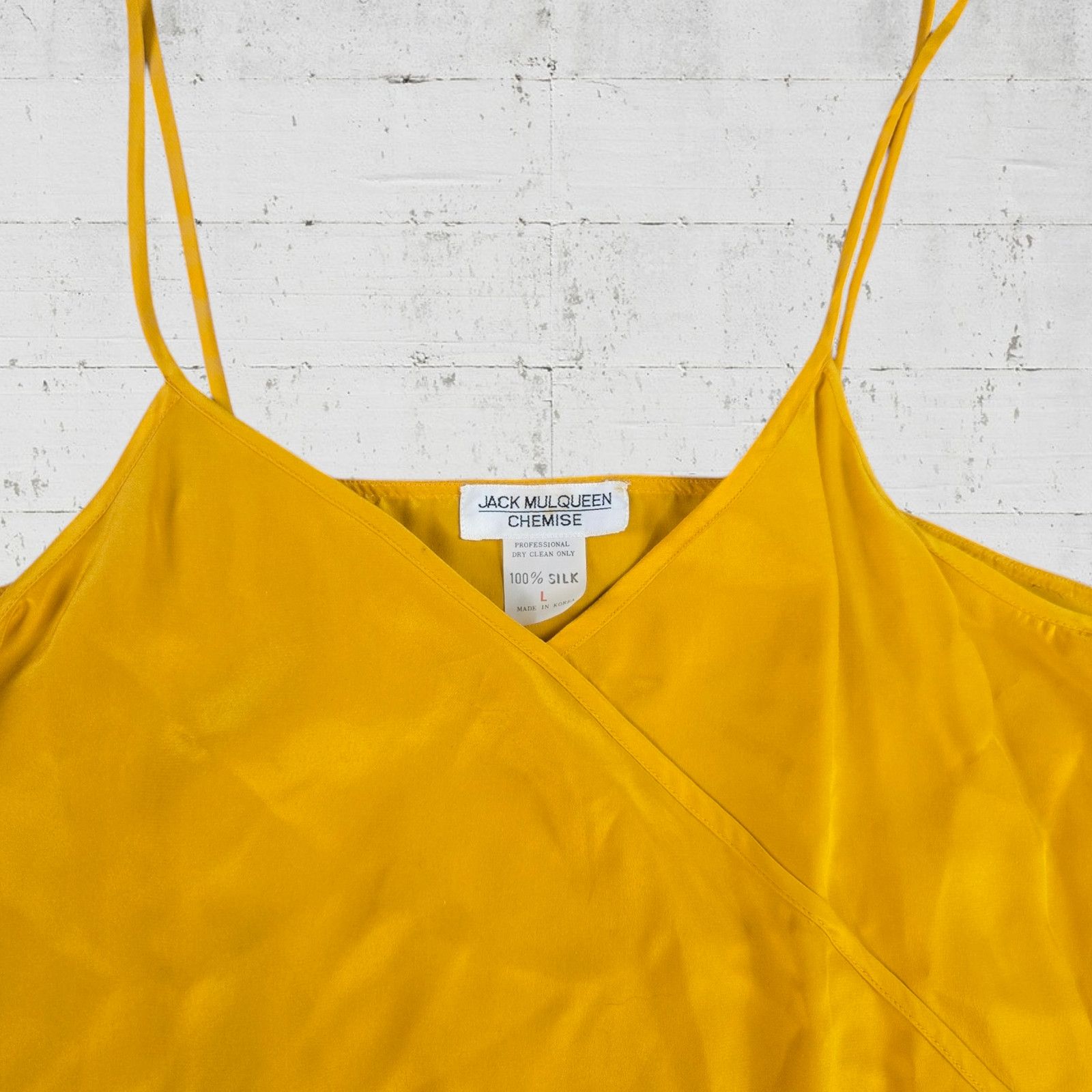Vintage 1970s Golden Yellow Silk Tank Top Jack Mulqueen Size Small Size S / US 4 / IT 40 - 3 Thumbnail