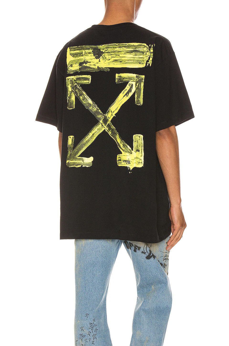 Black and Yellow Acrylic Arrows Logo Oversized T-Shirt