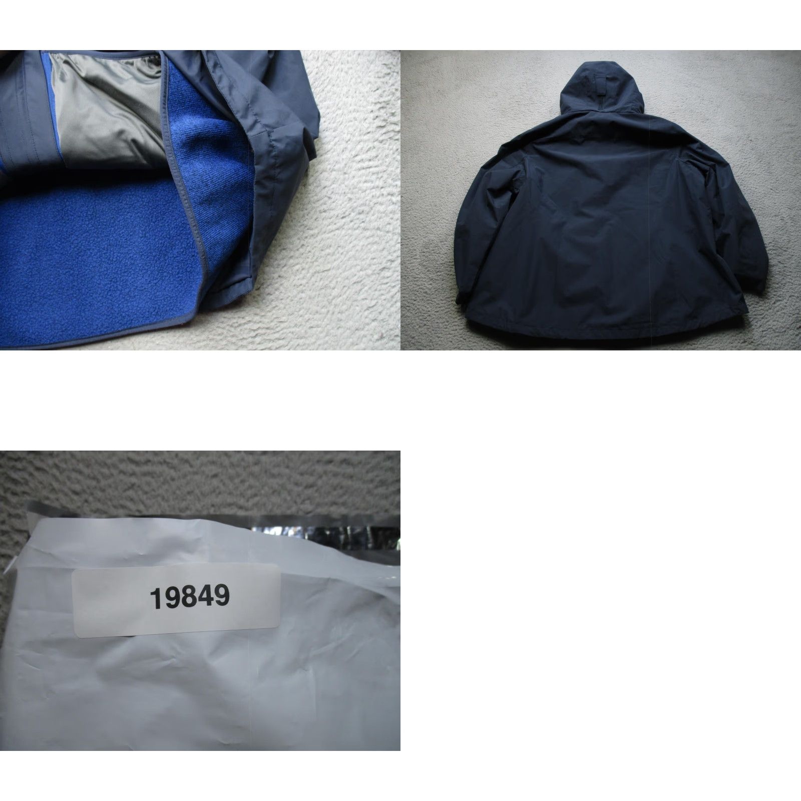 LL Bean 3X Plus Hooded Fleece Rain Coat Parka Jacket Womens Blue 