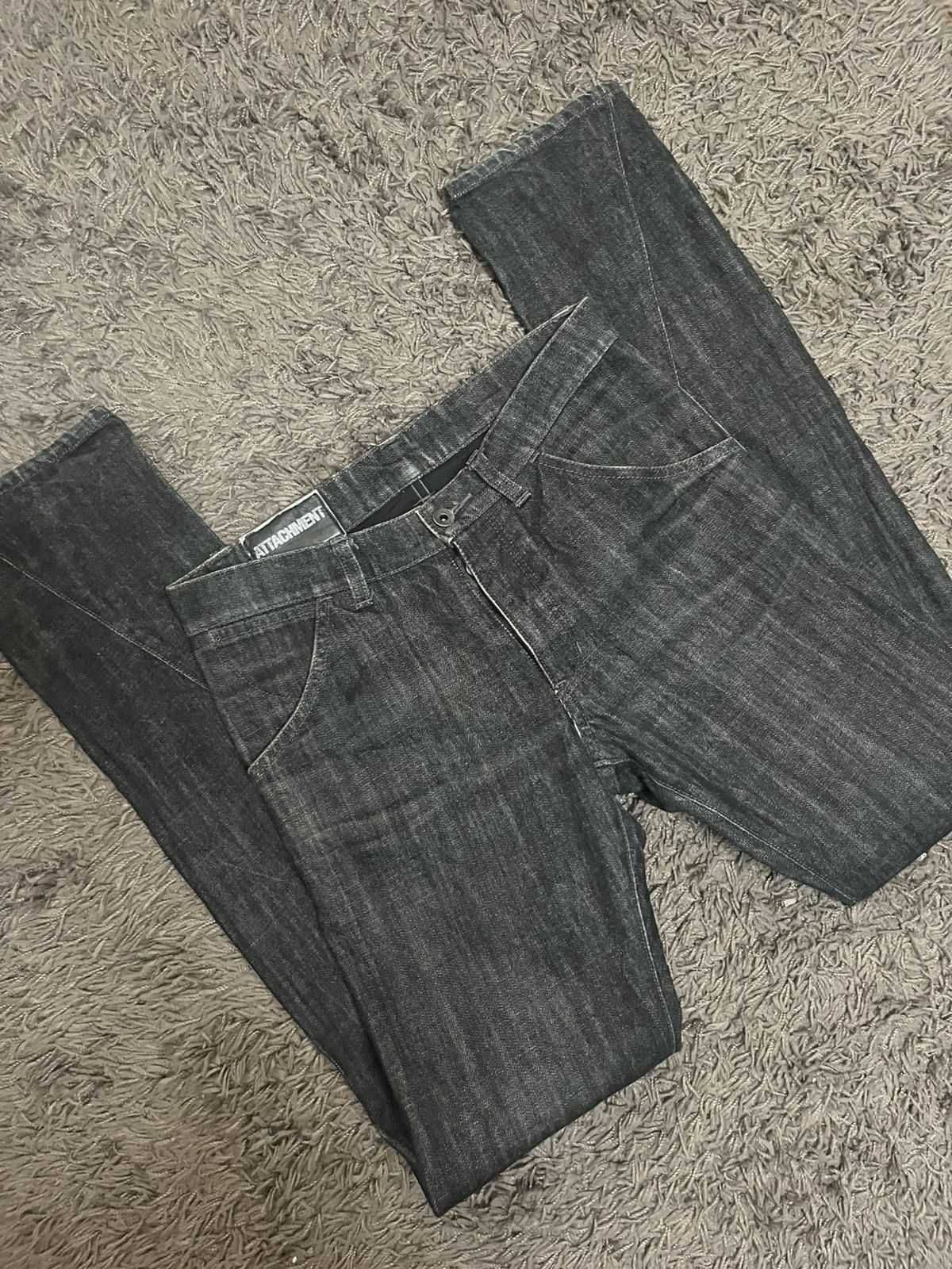 Attachment 1990s straight leg twisted stitching design #I Size US 28 / EU 44 - 5 Thumbnail