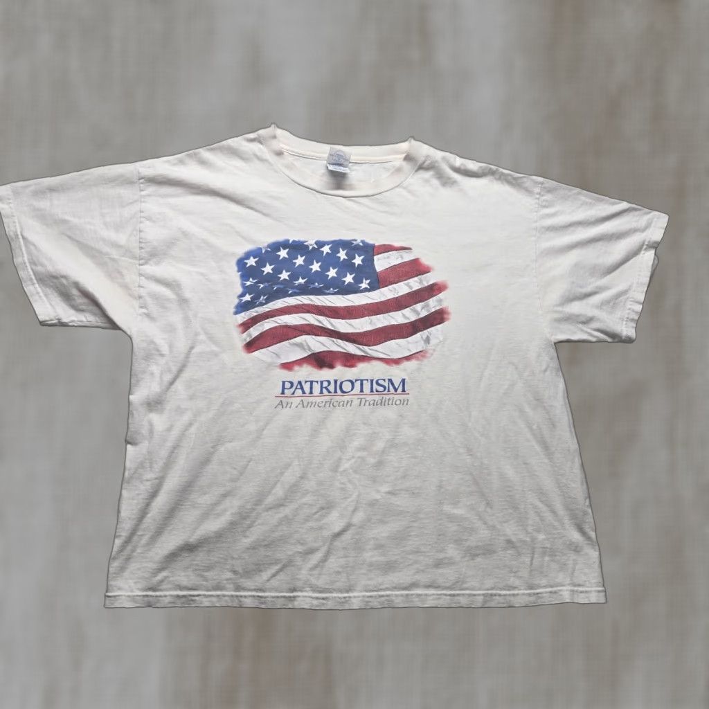 Vintage VINTAGE Patriotism USA America Flag Patriotic White T-Shirt Short Sleeve Adult Men's XL Shirt Men XL White American Flag Patriotic T-Shirt USA Shirt Size US XL / EU 56 / 4 - 1 Thumbnail