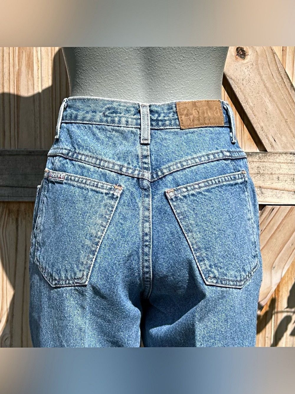 Other Vintage 90s Zena Blue Denim High Waisted Tapered Mom Jeans Size 30" / US 8 / IT 44 - 4 Thumbnail