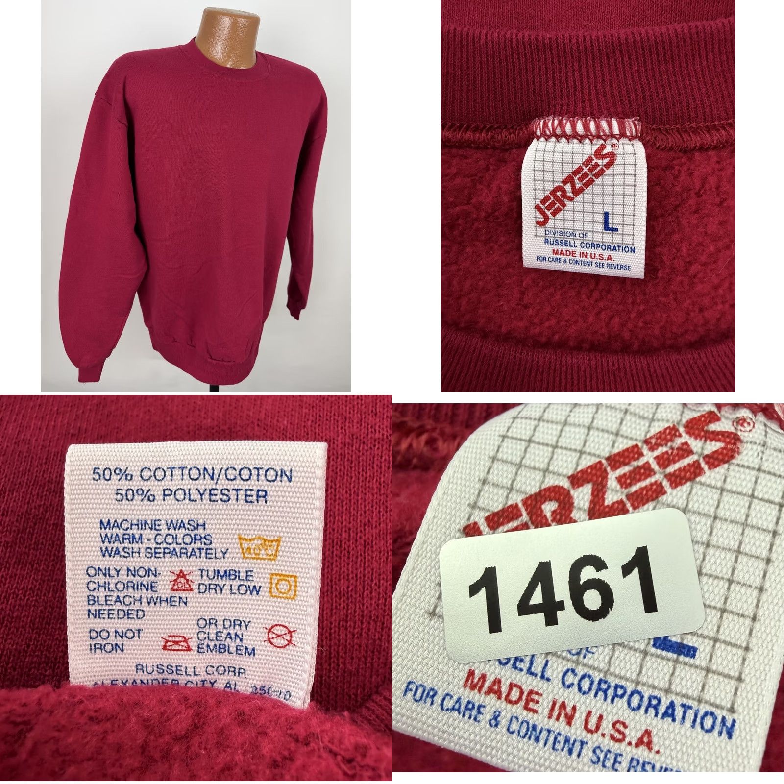 Jerzees VINTAGE Jerzees Sweatshirt Mens Large 90s Berry Red Crewneck USA Made Size US L / EU 52-54 / 3 - 8 Thumbnail