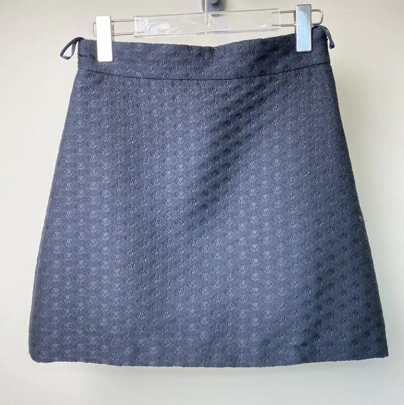 Miu Miu Miu Miu Women's Black Cotton Skirt 0089 Size 23" - 1 Thumbnail
