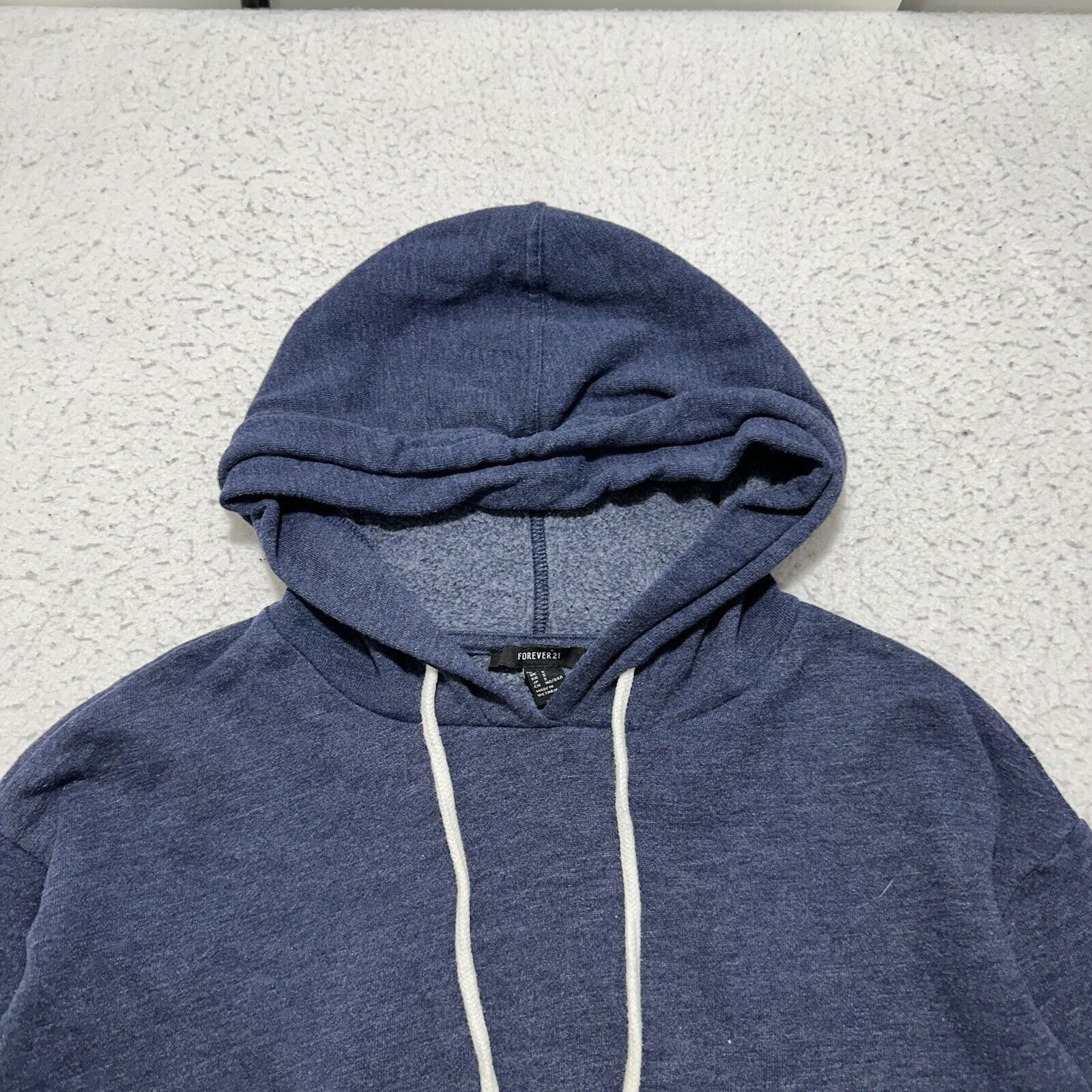 Forever 21 Forever 21 Small Cropped Hoodie Navy Blue Sweatshirt Size S / US 4 / IT 40 - 2 Thumbnail