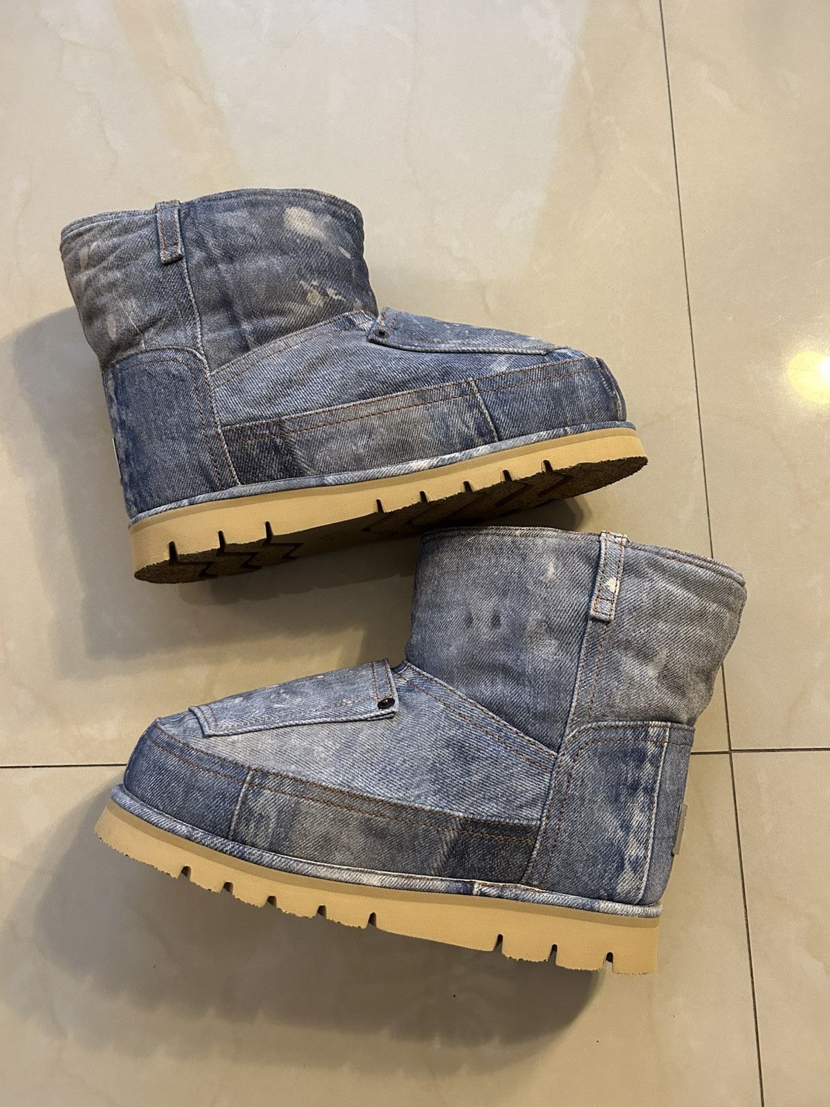 Acne Studios Acne Studios Denim Printed Shearling Lined Boot Size US 9 / EU 42 - 1 Thumbnail