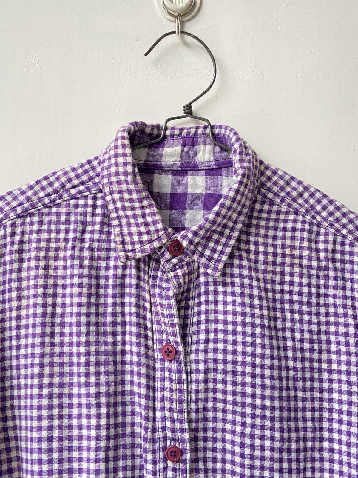 Japanese Brand × Neighborhood × izzue IZZUE Purple Plaid Shirt Size US S / EU 44-46 / 1 - 17 Thumbnail