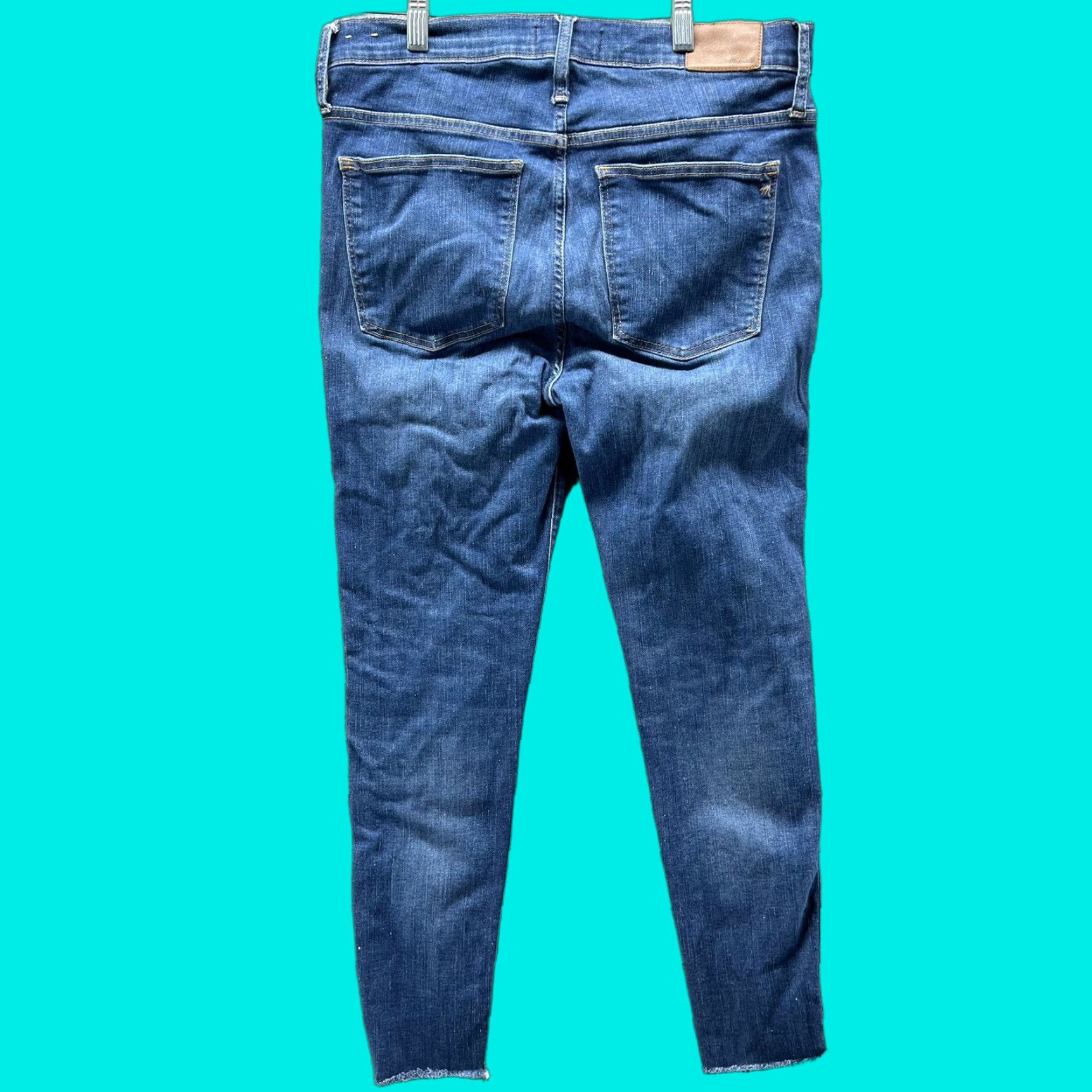 Madewell Madewell Jeans Womens 31 Blue Raw Hem Stretch Denim Ankle 9" High-Rise Skinny Size 24" / US 00 / IT 34 - 1 Thumbnail
