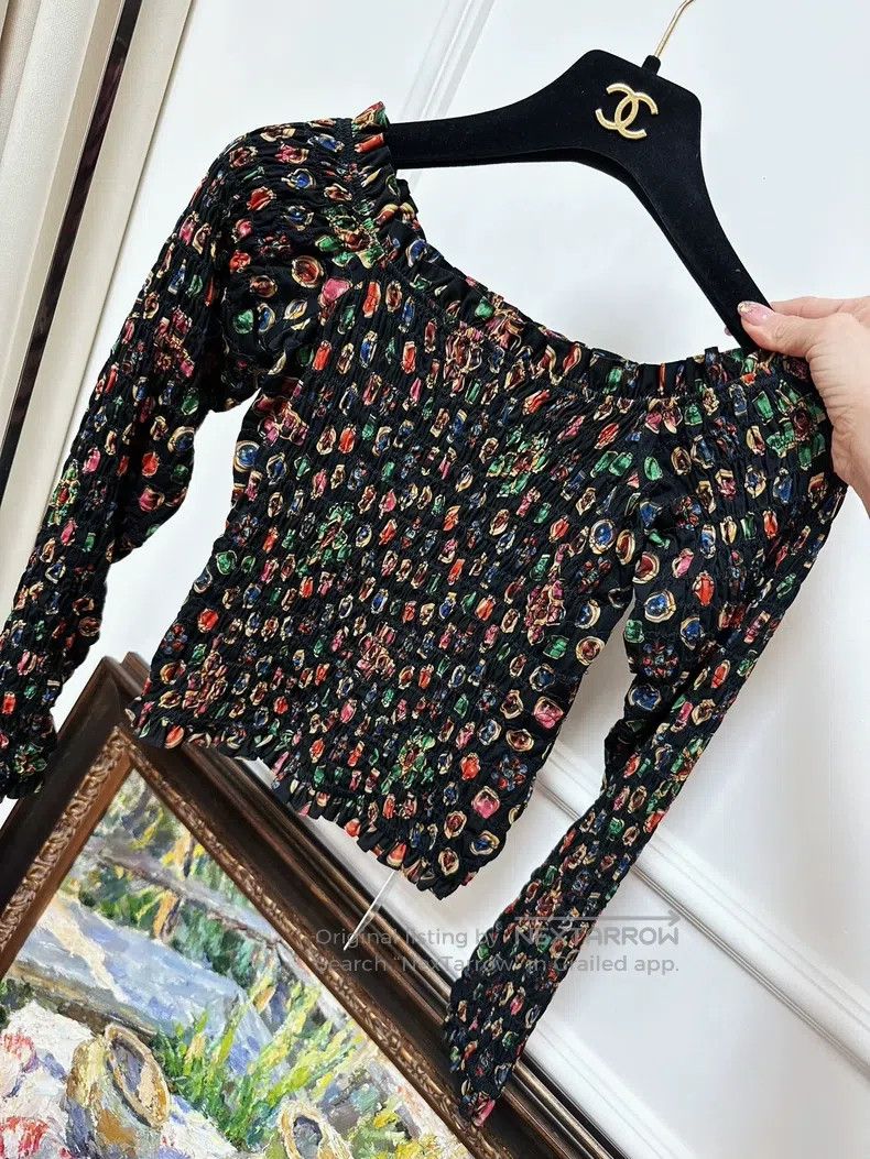 Chanel Chanel 21C early spring gem pattern printed one-shoulder p Size XXS / US 00 / IT 34 - 5 Thumbnail