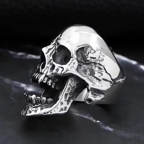 Ring Of Fire Stainless Steel Vampire Skull Ring Size ONE SIZE - 4 Thumbnail