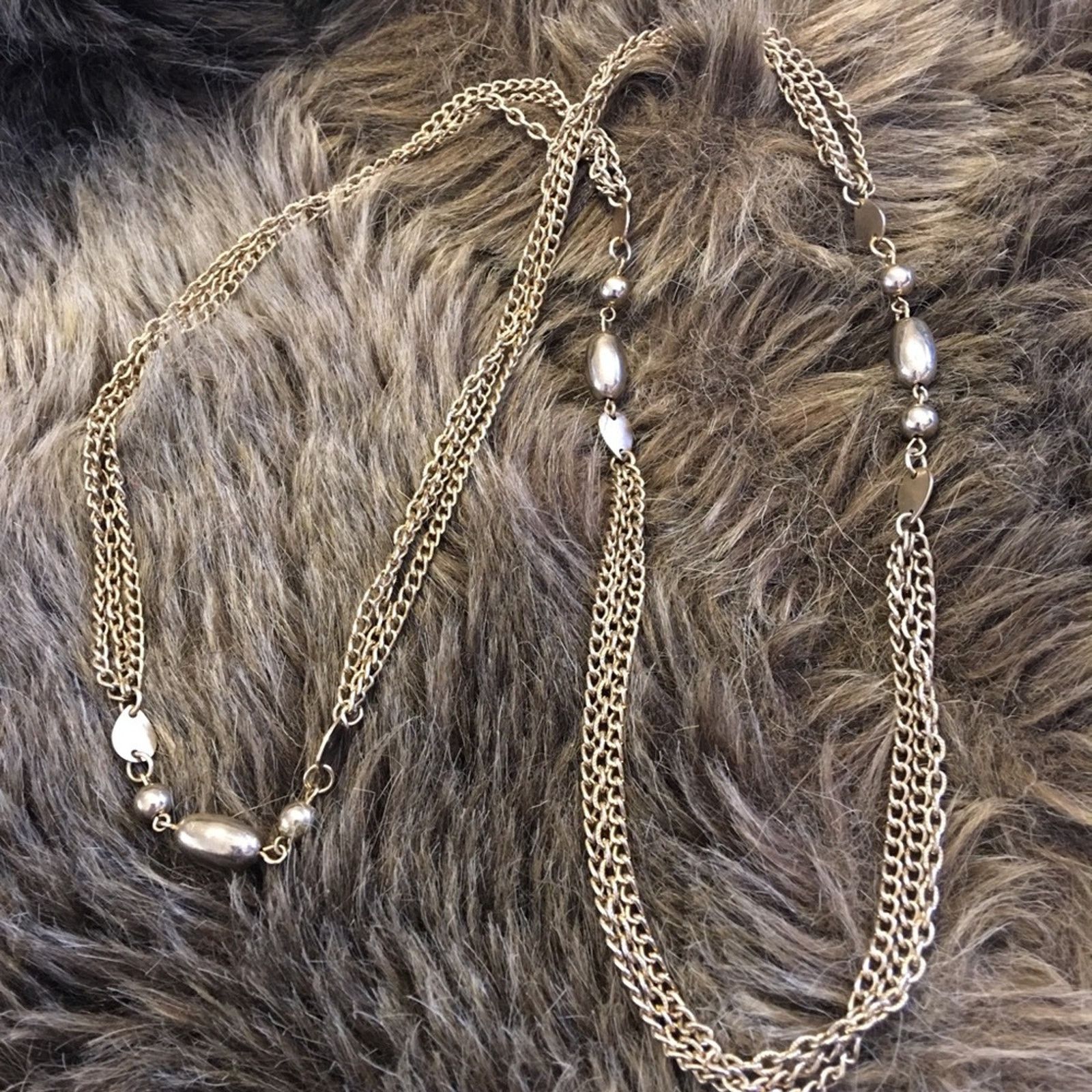 Vintage Vintage aged gold tone multi strand chain necklace Size ONE SIZE - 6 Thumbnail