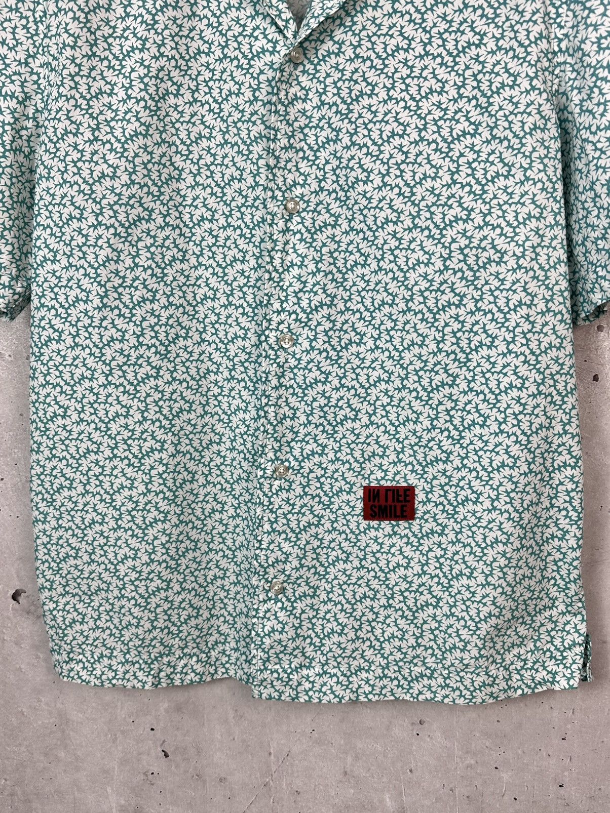 Diesel Diesel Printed Logo Button-up Short Sleeve Cotton Shirt Size US XL / EU 56 / 4 - 5 Thumbnail