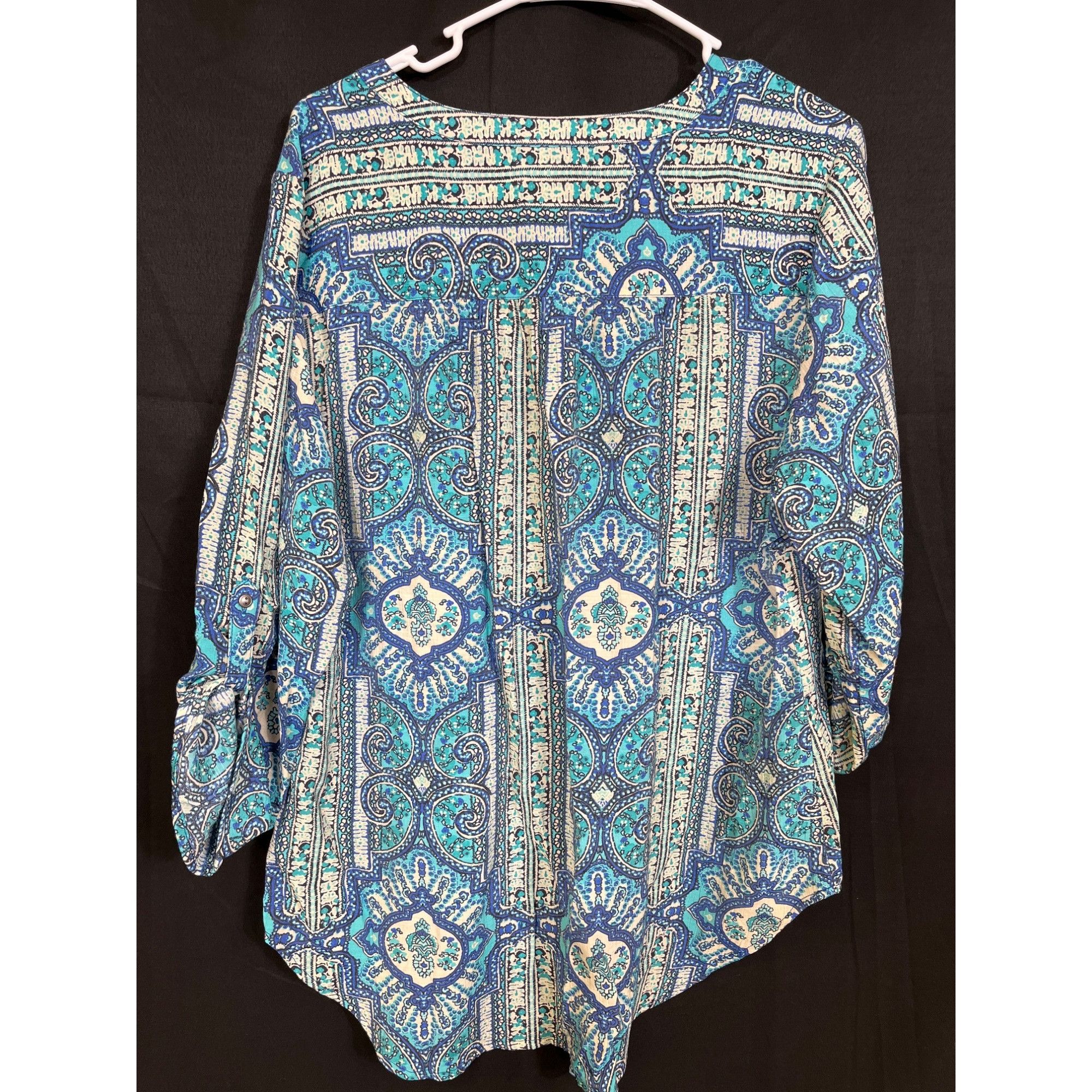 Other Kim Rogers SKU 7729 Womens Blue and Green Paisley Blouse Siz Size XL / US 12-14 / IT 48-50 - 2 Thumbnail