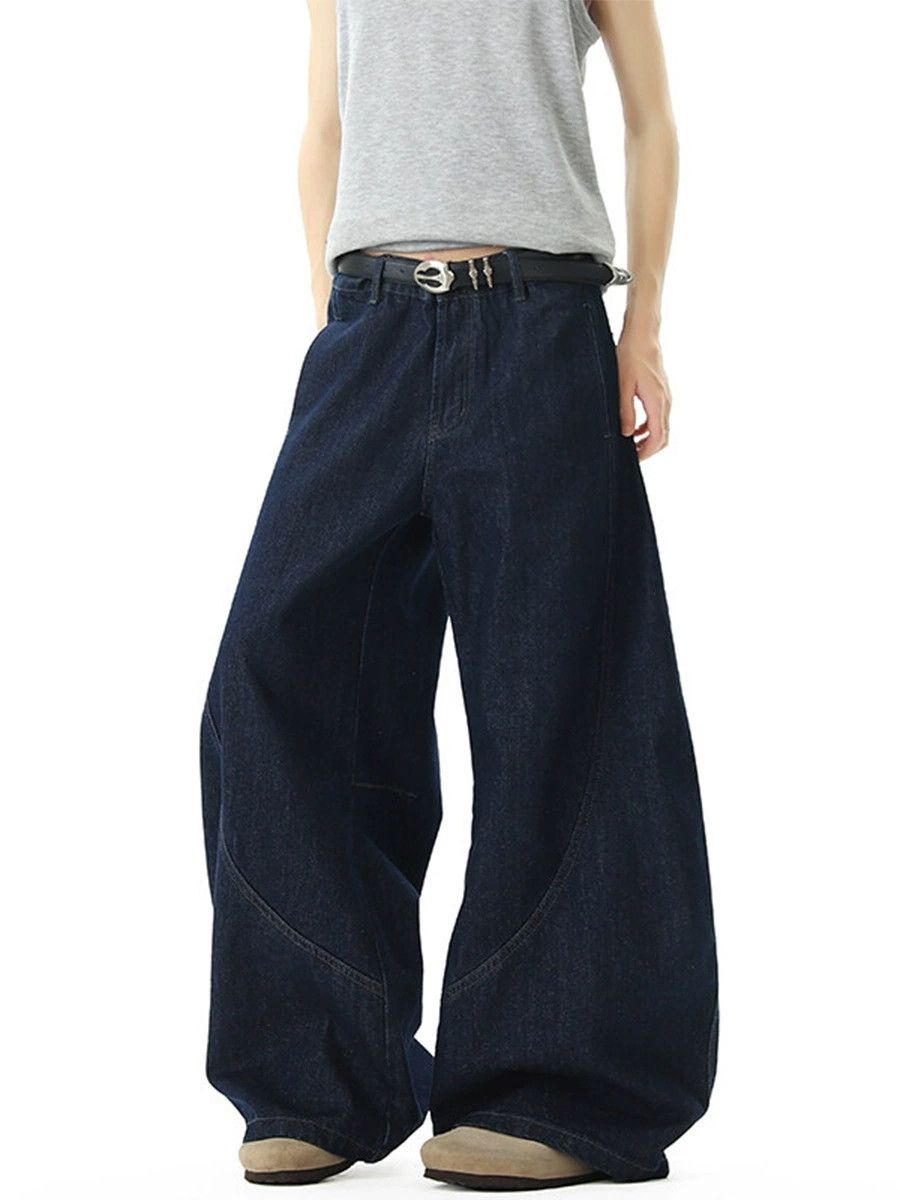 Japanese Brand Men's loose-fitting retro versatile wide-leg curved jeans Size US 32 / EU 48 - 3 Thumbnail