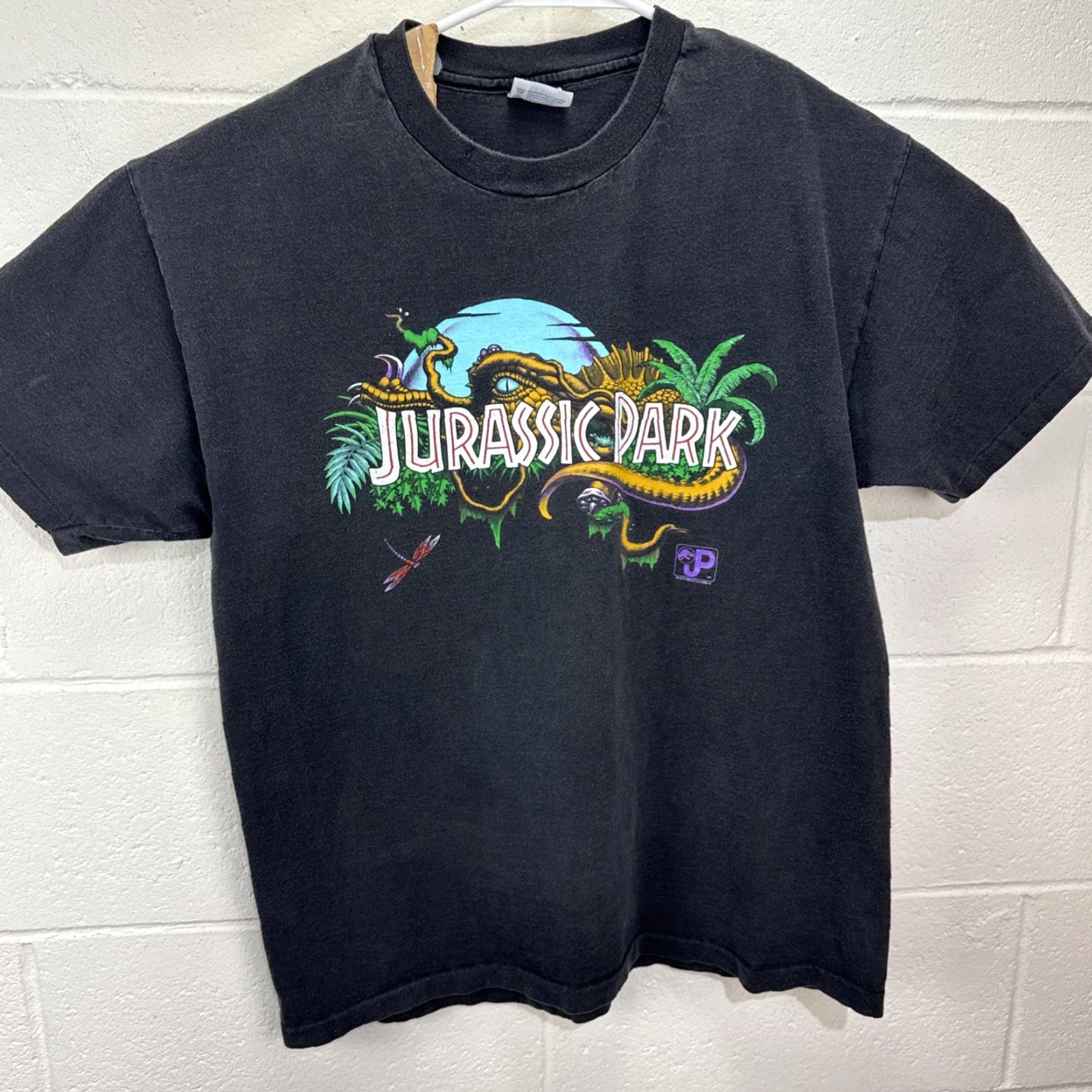 Hanes Vintage Jurassic Park 1993 Movie Promo T-Shirt Large Unisex 90s Graphic Tee Black Cotton Size US L / EU 52-54 / 3 - 2 Thumbnail