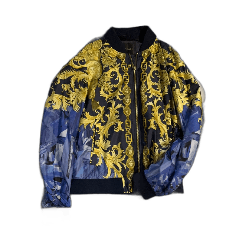 Versace Baroque Silk Bomber Jacket dmc