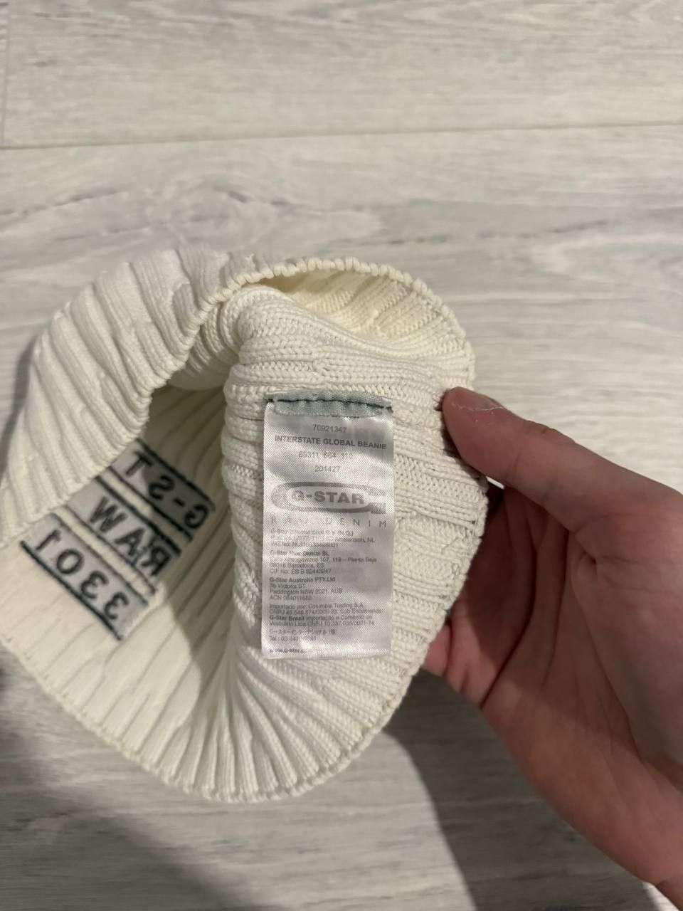 G-Star Vinatge G-star raw Hat 3301 Whit/Black Beanie Size ONE SIZE - 3 Thumbnail