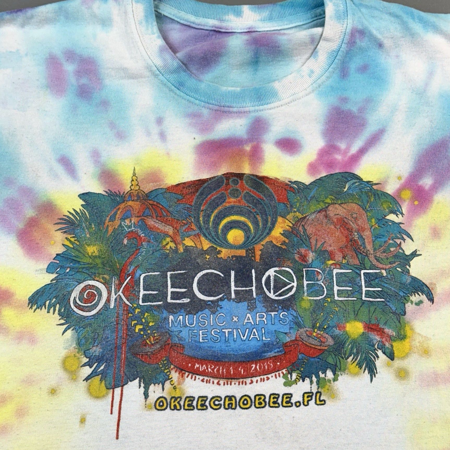 Gildan Okeechobee Music Festival Shirt Mens Large Tie Dye 2018 Line Up Travis Scott Size US L / EU 52-54 / 3 - 2 Thumbnail
