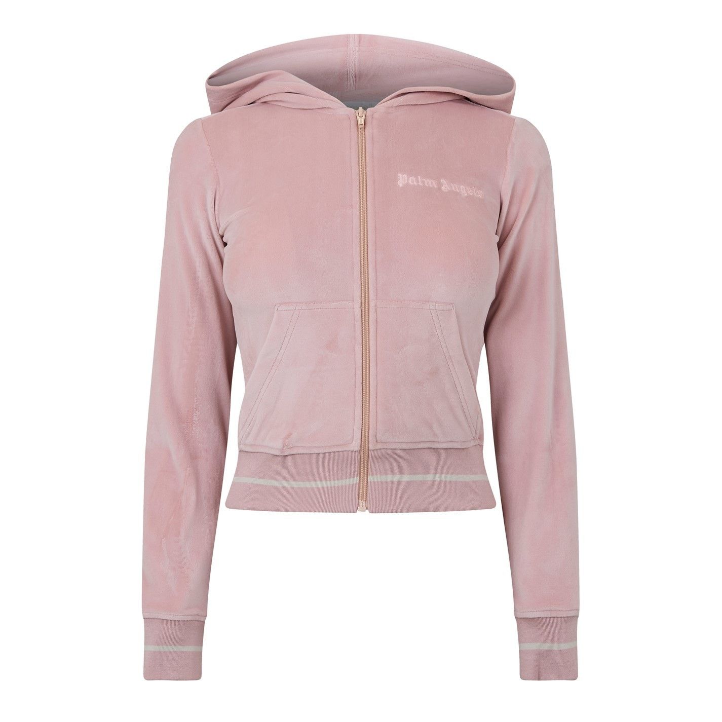 Palm Angels o1g2r1mq0325 Chenille Mini Zipped Hoodie in Nude Size XS / US 0-2 / IT 36-38 - 1 Thumbnail