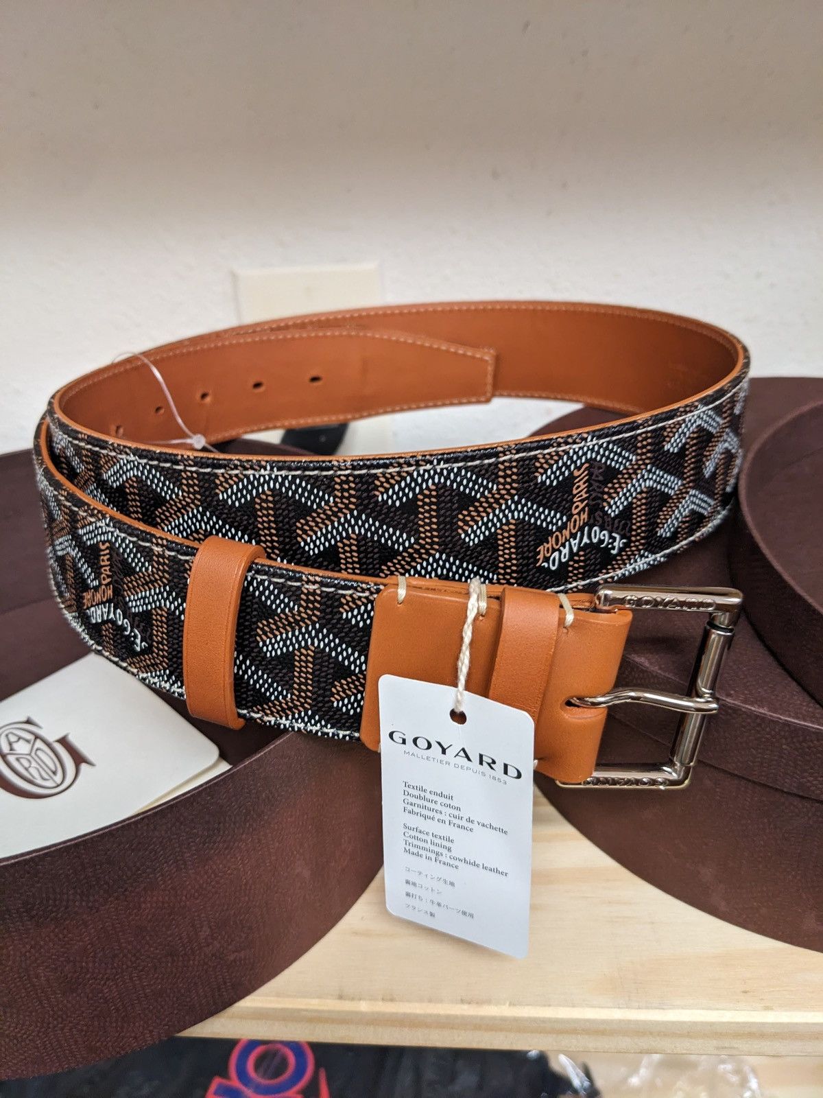 Goyard MAISON GOYARD FLORIDA BELT BLACK TAN Size 90/36 Size ONE SIZE - 7 Thumbnail