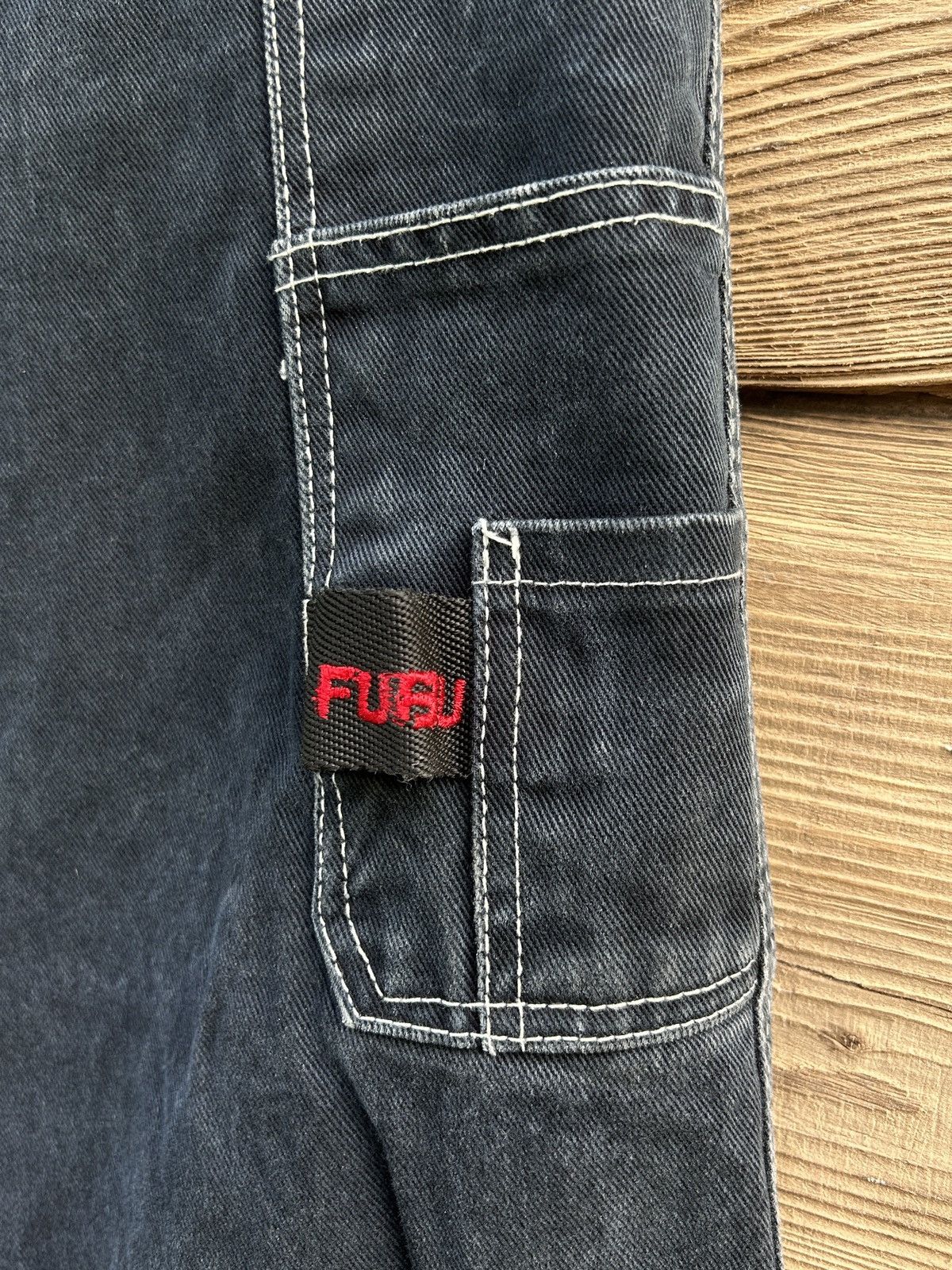 Fubu 90s Vintage Fubu Denim Workwear Carpenter Rap Jeans Pants Size US 31 - 3 Thumbnail