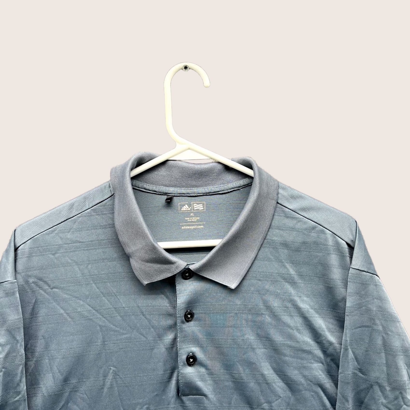 Adidas VINTAGE Adidas Polo Shirt Mens XL Grey Athletic Golf Golfer Polyester Trefoil Shirt Size US XL / EU 56 / 4 - 1 Thumbnail