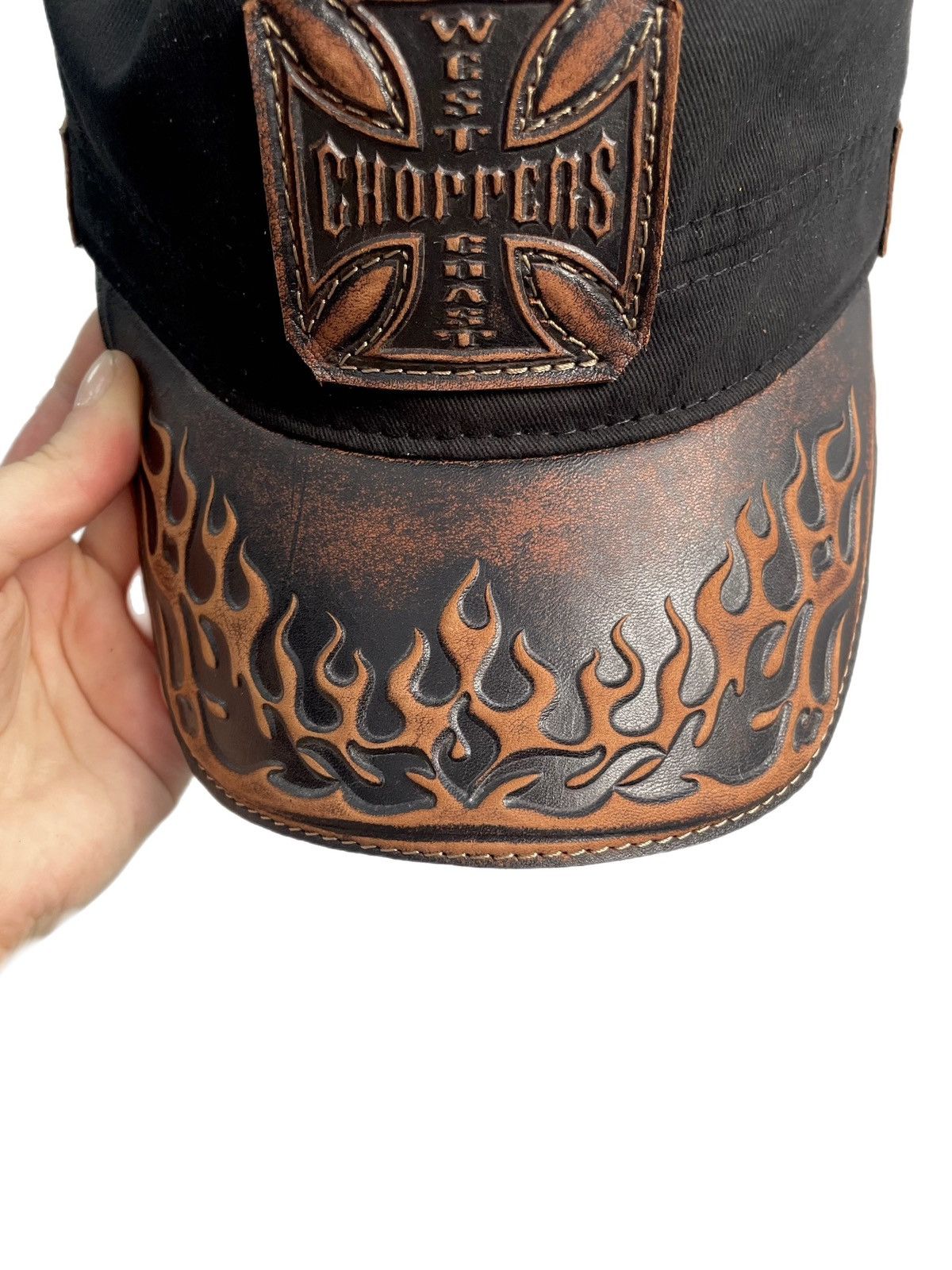 West Coast Choppers Patchwork west coast choppers cadet hat cap flames style Size ONE SIZE - 8 Thumbnail