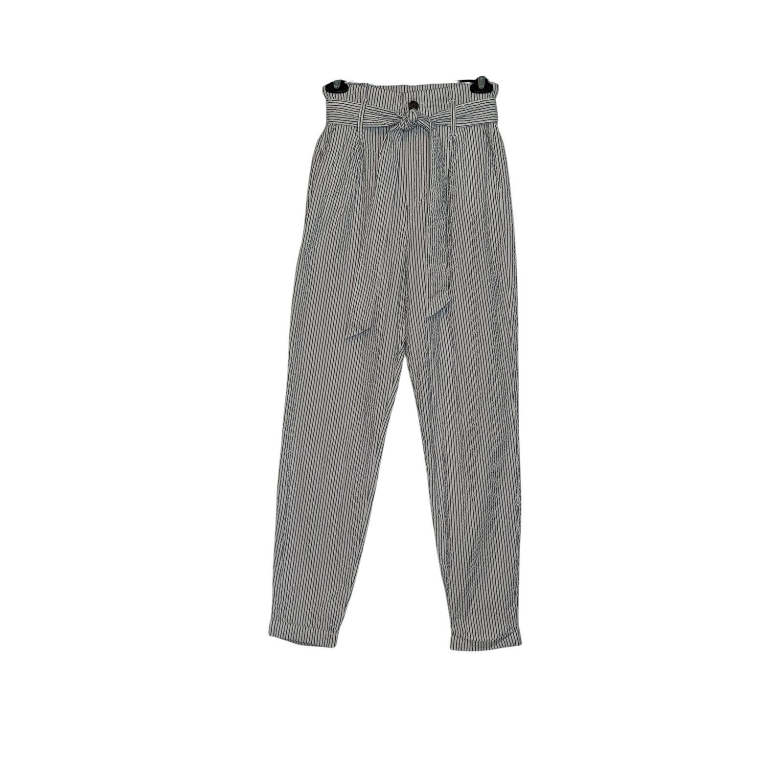 H&M H&M white blue pinstripes pleated high waist pants size 4 Size 27" / US 4 / IT 40 - 9 Thumbnail